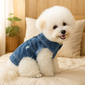 Ropa y accesorios para mascotas para perros pequeños y medianos, y cachorros: lindos, elegantes y modernos abrigos de mezclilla. - Product Image 2