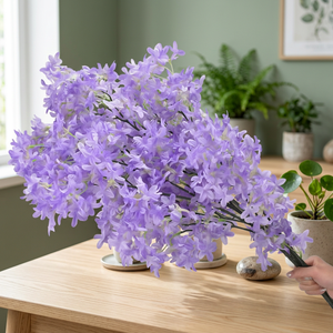 Purple <b>Artificial</b> Orchid <b>Flower</b> Branch Long Stem Handmade Silk High Quality Floral <b>Arrangement</b> <b>for</b> Wedding Mother's Christmas - Product Image 4