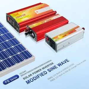 Sunchonglic 12V 220V dc à ac 500w 1000w 1500w 2000w 3000w inverseur à onde sinusoïdale modifiée hors réseau modifier onduleur onduleur