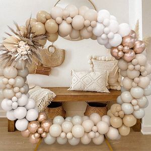124 Pcs White <strong>Nude</strong> <strong>Balloons</strong> Arch Kits with Metallic Chrome Gold Sand White Latex <strong>Balloons</strong> Chain Set Boho Wedding Baby Shower - Product Image 5