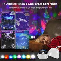 Projecteur d'étoiles portable à brancher, veilleuse avec rotation, contrôle multicolore par interrupteur pour chambre de bébé, ciel étoilé rêveur