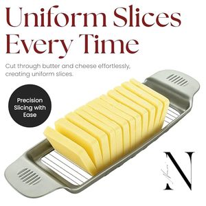 Coupe-<span class=keywords><strong>beurre</strong></span> manuel avec plateau en bois, trancheuse de 1/4 pouce, accessoires de barbecue, coupe-fromage - Product Image 4