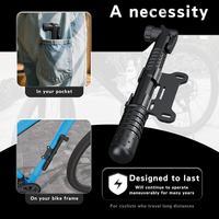Pompe à vélo mini haute pression BAIMEI 80 PSI, portable, en alliage d'aluminium avec manomètre, valve Schrader Presta pour VTT et vélo de route, vente en gros OEM