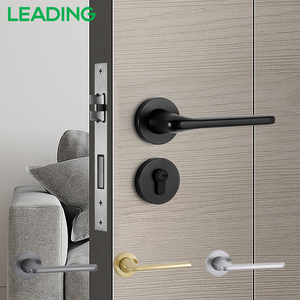 Manija de Puerta Interior para Dormitorio y Hotel, Manija de Puerta de Aleación de Zinc Moderna para Puerta de Madera, Cerradura para el Hogar - Product Image 1
