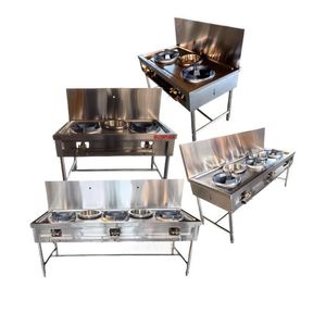 Ensemble de cuisinière à <span class=keywords><strong>gaz</strong></span> en acier inoxydable à 3 brûleurs Offre Spéciale à économie d'énergie pour restaurants et hôtels commerciaux - Product Image 1