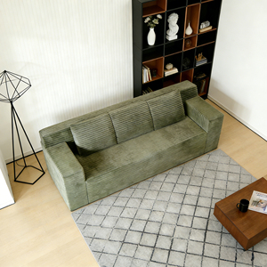 <b>Convertible</b> Sofa Set Corduroy Fabric Deep Seat Comfy Loveseat No Assembly Required Modern Design for Apartment Living - Product Image 3