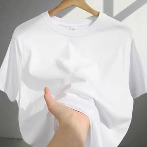 <span class=keywords><strong>100</strong></span>% algodón puro 400 Gsm ajuste suelto sólido comprimido estilo Casual camiseta de gran tamaño estampado pesado tela de punto en blanco - Product Image 2