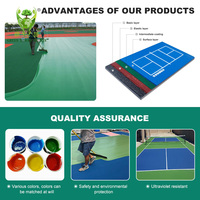 Système de revêtement de sol acrylique aqueux pour terrains durs, finition satinée stabilisée aux UV, surface sportive pour terrains de pickleball et clubs