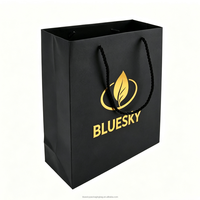 Schwarze Einkaufspapiertüten Personalisierte Premium Hochwertige Boutique Schmuck Bekleidung Einzelhandel Geschenkverpackung Maßgeschneiderte Kleidung Schuhe