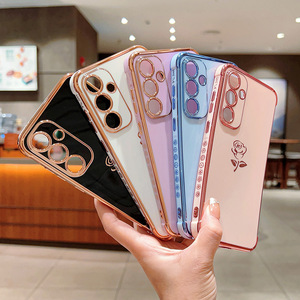 Coque en TPU plaqué rose pour Samsung Galaxy S25 S24 S23 S22 S21 S24 Ultra Plus FE S24FE A55 A15 A35 A54 A53 A52 A14 A16 5G - Product Image 4