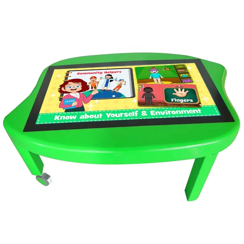 Poling OEM/ODM 43 inch stand LED LCD capacitive touch interactive table desk with embedded Android Win10 system