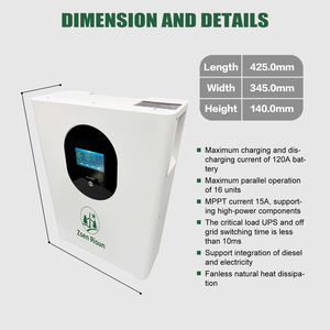 نظام تخزين الطاقة المنزلي 10 كيلوواط، نظام شمسي متكامل 20 كيلوواط ساعة، محول طاقة 48 فولت 200 أمبير ساعة، بطارية ليثيوم 10 كيلوواط - Product Image 5