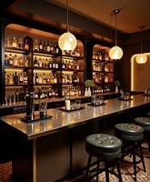 Comptoir de bar en bois moderne pour restaurants et lieux commerciaux, conception clé en main, fourni directement par l'usine