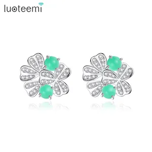 Luoteemi Koreaanse Stijl Moderne Stijlvolle Shiny Trending Zicornia Nieuwe Mode Designer Oor Ring Jade Earring