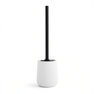 Porte-brosse de toilette en céramique noir mat, longueur 33 cm, avec support - Product Image 3