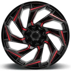 new arrival 15 16 17 18 in Machine-Finished Alloys car rims red Inserts off road wheels 6x139.7 Pickup & SUV Wheels truck wheels