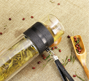 Gobelet infuseur avec filtre et séparateur à thé pour bouteille d'eau portable, <span class=keywords><strong>verre</strong></span> à thé anti-fuite à <span class=keywords><strong>double</strong></span> paroi - Product Image 3
