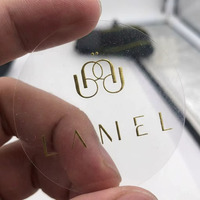 Etiquetas Adhesivas Redondas Transparentes Impresas Personalizadas al por Mayor, con Logotipo Estampado en Dorado para Botellas, Frascos y Embalaje