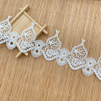 Code à barres dentelle nouveau motif floral vêtements accessoires maison pyjamas broderie dentelle Soluble dans l'eau en soie de Polyester