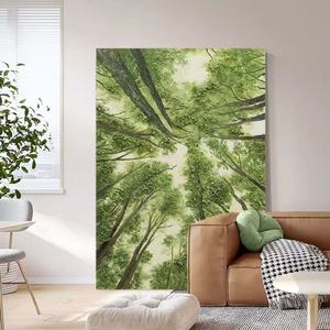 Pintura al Óleo sobre Lienzo, Arte de Pared, Textura Verde, Bosques, Pintura Acrílica, Decoración del Hogar - Product Image 1