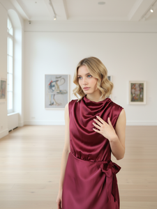 Đầm váy satin quấn cổ lửng - Product Image 3