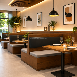 Juego de Muebles de Restaurante de Grado Comercial, Resistentes, de Madera Sólida, Ecológicos <span class=keywords><strong>y</strong></span> Ligeros, con Sillas <span class=keywords><strong>y</strong></span> Mesas de Comedor para Cafetería - Product Image 4