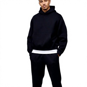 2026OEM Custom Logo Men's 100% Polyester Acid Wash Solid Hooded Winter Tracksuit Printed Jogger Sets Private Label Manufacturer - Product Image 1