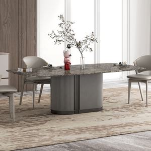 Restaurant haut de gamme de Dubaï, salle à manger bon marché, table et 6 chaises, ensembles de tables à manger au design royal - Product Image 3