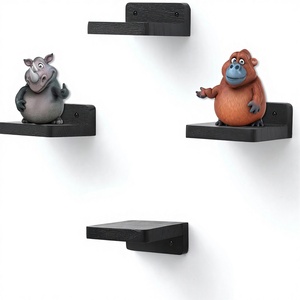 <b>Small</b> Modern Floating <b>Shelf</b> 4x4 Inch Lightweight Easy Install Wood Wall Mount Classic Mini Storage <b>Shelves</b> Bedroom - Product Image 1
