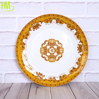 Ensemble d'assiettes en céramique porcelaine bleue personnalisées, feuilles rondes, imprimées, plat écologique pour soupe, dîner, mariage ou usage domestique