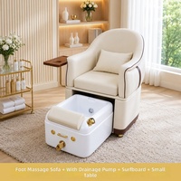 Fauteuil de pédicure électrique moderne de luxe avec lampe LED 7 couleurs, système de jets sans tuyau, drainage automatique, spa pour les pieds pour salon de manucure