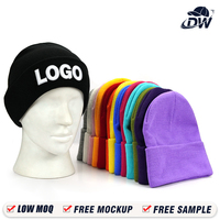 Bonnet d'hiver tricoté en acrylique 100% (85g), personnalisable avec logo brodé, vente en gros - 70 couleurs unies, prêt à expédier.