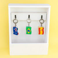 Porte-clés PVC personnalisé drapeau national 3D, breloque souple en caoutchouc pour sac, idéal pour la Coupe du Monde - Vente en gros