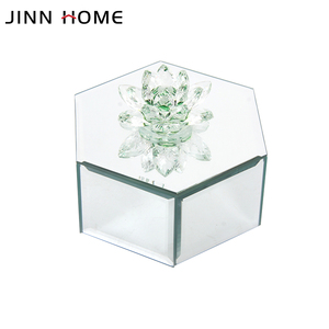 Cổ Điển Bạc Thủy Tinh Hình Lục Giác Đính Tổ Chức Hộp Đồ Trang Sức Cho Nhẫn Và Bông Tai Cho Trang Trí Nội Thất - Product Image 2