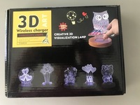 Lampe à illusion 3D LED innovante avec chargeur sans fil tactile, support de charge rapide 10W, veilleuse 7 couleurs, design personnalisé /Mi