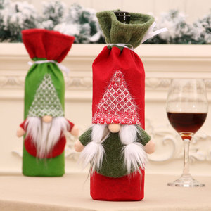 New cross-border Christmas wine bottle <b>cover</b>/sleeve <b>cover</b>, home dining <b>table</b> decoration, Santa Claus/Forest Elder. - Product Image 3