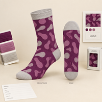 Chaussettes personnalisées à motif répété, chaussettes imprimées à motif artistique, chaussettes en polyester et coton, chaussettes personnalisées avec impression artistique, épreuve d'art