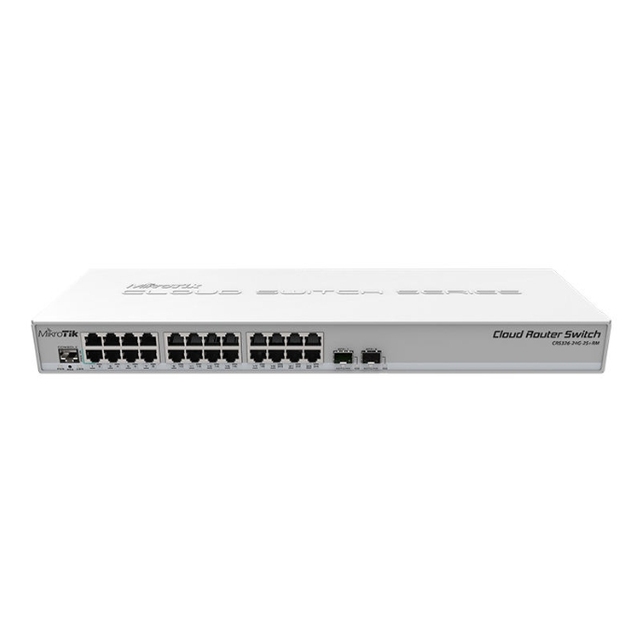 Mikrotik CRS326-24G-2S+RM 1U 24-Port Stackable Managed Gigabit Ethernet (10/100/1000) Network Switch with PoE Support