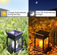 Lanterne Solaire Portable Vintage Mini LED Suspendue, Alimentée par Énergie Solaire, Bougie Électronique, Veilleuse pour Camping et Patio - Vente en Gros Usine