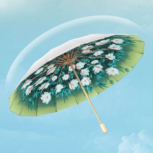 Paraguas de Mujer Plegable Automático de Tres Secciones, Reforzado con Titanio Plateado, Protección Solar UV, para Días Soleados y Lluviosos - Product Image 4