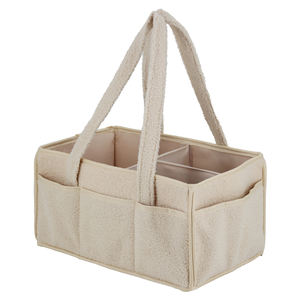 Sac fourre-tout en velours Teddy de grande taille, personnalisé en gros, à bon prix, résistant à l'eau, pour la crèche, organisateur de couches pour bébé, bac de rangement - Product Image 3