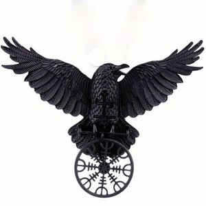 Pince à cheveux gothique Viking chauve-souris, grande pince à cheveux rétro Viking corbeau noir, pince bec de canard, accessoires de fête style nordique norvégien - Product Image 6