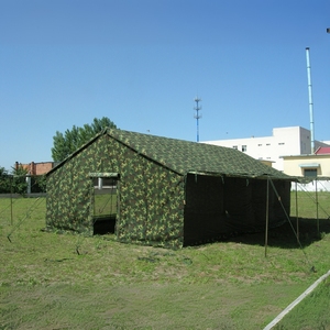 Large <b>Waterproof</b> Green Pattern Steel Frame Canvas Dining <b>Tent</b> Outdoor Catering Field Kitchen Shelter - Product Image 1