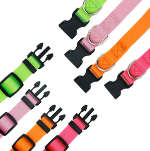 Collier pour chien Qbellpet en polyester, largeur 1,5 cm, 2,0 cm, 2,5 cm, motif uni tendance, coloré, avec clochette - Product Image 3