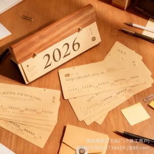 2026 Desk <b>Calendar</b> Wooden Custom Engraved Monthly Planner Office Desktop Decor Gift For Horse Year - Product Image 3