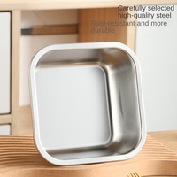 Boîte de conservation alimentaire carrée en acier inoxydable avec couvercle, boîte à repas pour portionnement, boîte de conservation des échantillons, récipient de conservation de la fraîcheur
