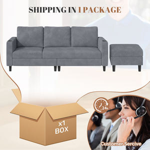 Canapé-lit convertible moderne et extensible avec rembourrage en mousse et fonction massage, revêtement en lin, idéal pour centres commerciaux et écoles, aucun assemblage requis - Product Image 5