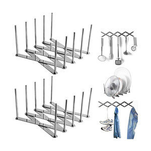 Giá Để Nắp Nồi Gấp Gọn Được Bằng Thép Không Gỉ Giá Hoàn Thiện Chảo Giá Treo Tường Thìa Thìa Thìa Thìa Móc Áo Khoác Mũ - Product Image 1