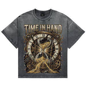 Camisetas de Hombre Oversize con Estampado Punk Vintage, Lavado Ácido y Efecto Desgastado, Transpirables, de Algodón, Estilo Casual Urbano, Alta Calidad, Venta al por Mayor - Product Image 1