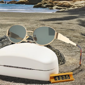 Lunettes de soleil rétro concaves 2025 en gros pour femmes, monture dorée, style vintage, verres elliptiques creux, protection UV400 en PC - Product Image 3